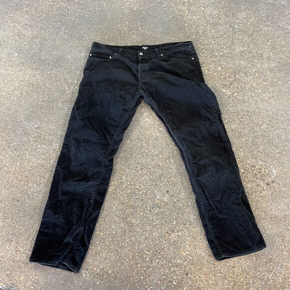 Black Mens Corduroy Carhartt WIP Newel Pants Size 40x32 - Picture 1 of 13